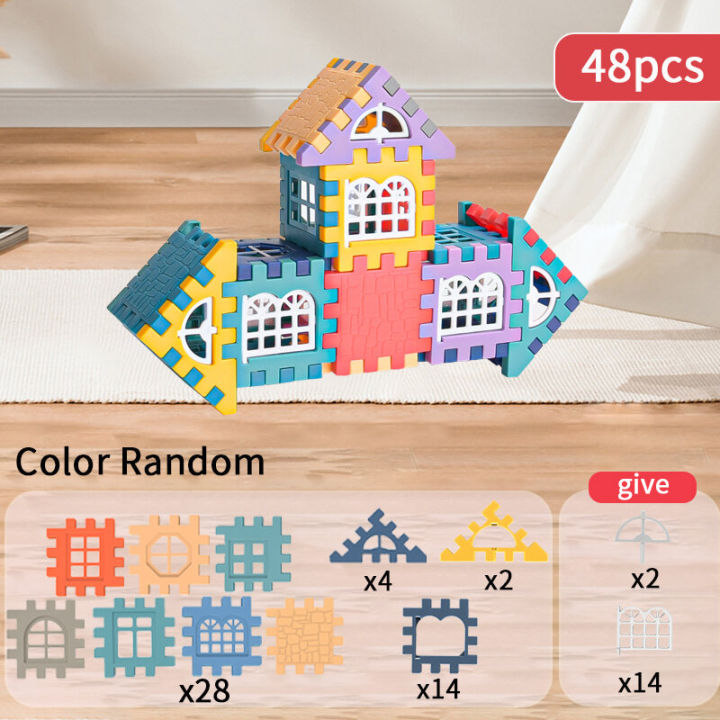 Large scale house building block simulation window design, kindergarten ...