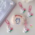【100%-original】 Cute Mini Tulip Rabbit Keychain Lovely Pink Bunny Doll Key Chain For Women Girl Kids Bag Earphone Box Hangings Keyring Pendant Cherry Super Store. 