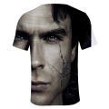 TV Series The Vampire Diaries Damon Salvatore Elena Gilbert Stefan Salvatore 3D T-Shirt Men/Women Short Sleeve T Shirt Clothes. 