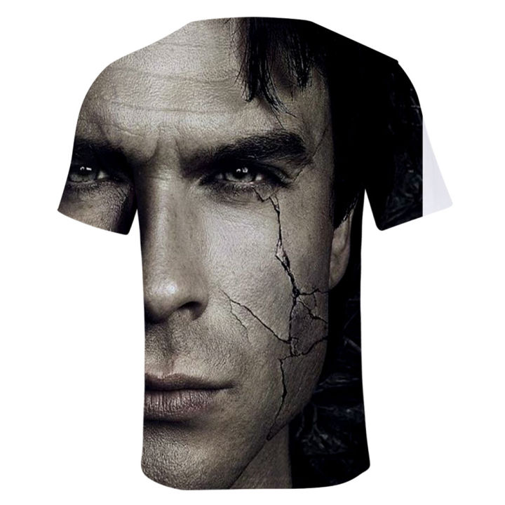 TV%20Series%20The%20Vampire%20Diaries%20Damon%20Salvatore%20Elena%20Gilbert%20Stefan%20Salvatore%203D%20T-Shirt%20Men/Women%20Short%20Sleeve%20T%20Shirt%20Clothes%20-%20Image%206