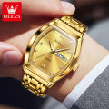 Olevs 5528 Stainless Steel Waterproof Casual Fashionable Classic Wrist Watch For Men- Golden. 