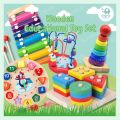 Ellyfun Wooden Educational Toy Gift Set Shape Sorter Toys for Kids Educational Toys Blocks Puzzle. 