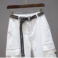 Spring White Multi-Pocket Cargo Pants Women2023Half Elastic Waist Loose Slimming Jeans All-Matching Harem Pants Women. 