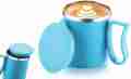 1 Pc Bright Stainless Steel Insulated Double Walled Plastic Covered Travel Tea/Coffee Mug with Lid Multicolor. 