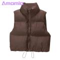 Women Zipper Closure Jacket Stylish Winter Vest for Women Warm Sleeveless Coat with Stand-up Collar Zipper Closure Perfect for Outdoor Activities Available in Various Colors Women Lightweight Vest.