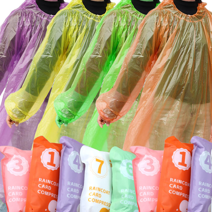1/7Pcs%20Portable%20Morandi%20Colour%20Card%20Raincoat%20Disposable%20Thickened%20Compression%20Raincoat%20For%20Outdoor%20Travel%20Camping%20Waterproof%20Adult%20Rain%20Cover%20-%20Image%202