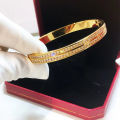 [02] foreign trade titanium steel jewelry wholesale fashion party dinner wear item double row diamond bracelet. 