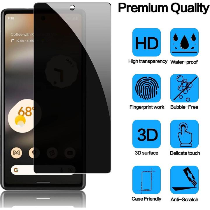 Google Pixel 6A Privacy Glass Screen Protector - Anti Spy Screen Protector Film
