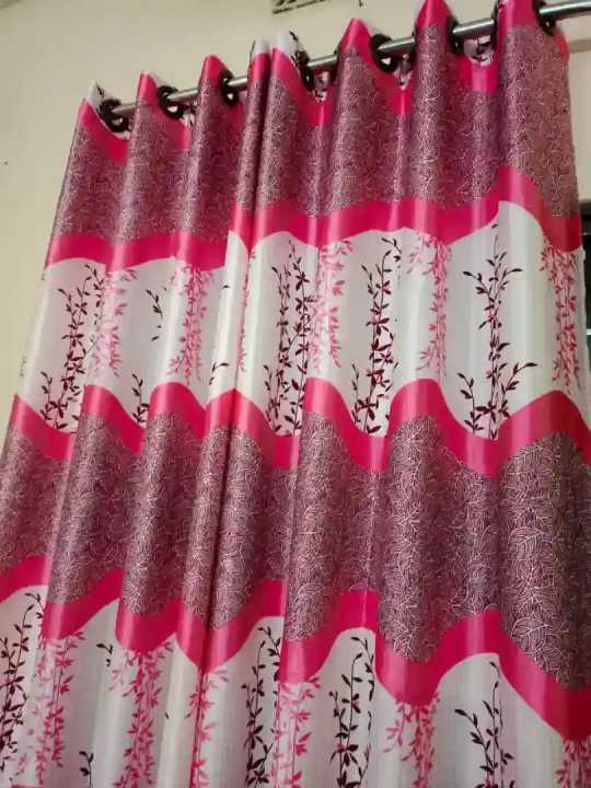 Synthetic Satin Home Decor Panel With Leaf Pattern Curtain Porda