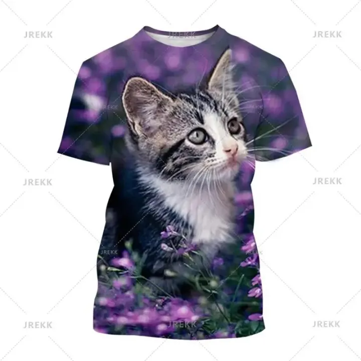 2024%20Animal%20Graphic%20T-shirt%20For%20Men%20Clothing%203D%20Kawaii%20Cat%20Print%20T%20Shirt%20Casual%20Streetwear%20O%20Neck%20Short%20Sleeve%20Tops%204XL%20-%20Image%207