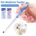 1PC Pet   Puppy ls Dispenser Feeding Kit Given Medicine Control Rods Home Universal Pet Medicine Feeder Push Dispenser - blue. 