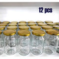4/6/12 Pcs 500ml Glass Jars – Full Airtight Kitchen Storage Containers with Stylish Gold Cap.