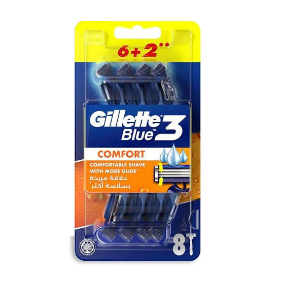 Gillette Blue 3 Comfort Disposable Shaving Razors – 8 Pcs Pack