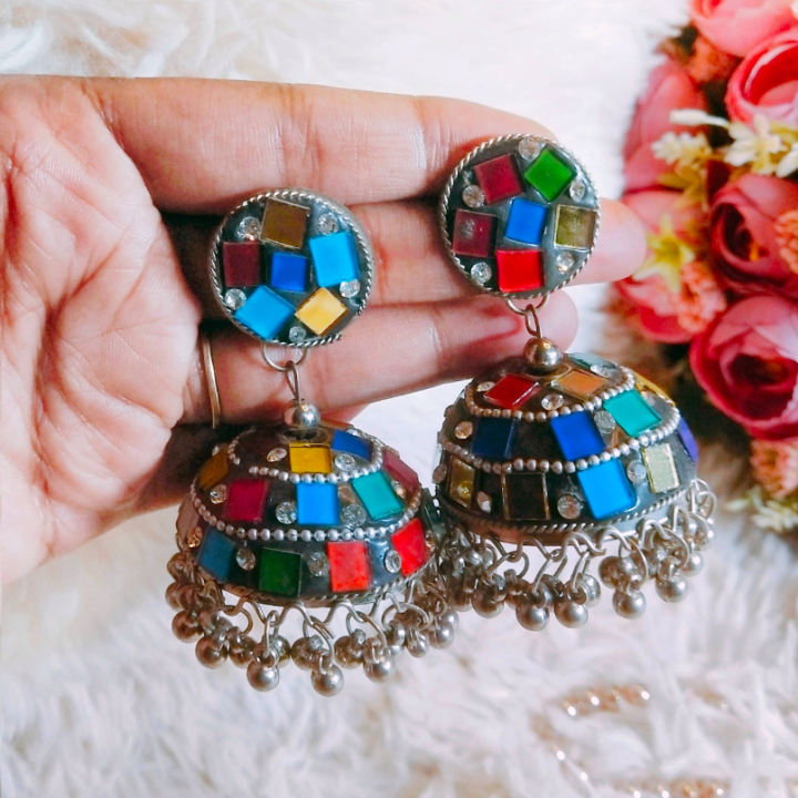 Trendsetter%20-%20Fashion%20Innovator%20-%20Highly%20Durable%20-%20Traditional%20Anameld%20Lightweight%20Oxidized%20Jhumka%20Earrings%20for%20Women%20-%20Image%202