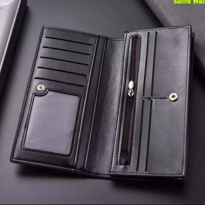 Black High Quality Stylish Leather Long Wallet For Men - Wallet For Men - Wallet