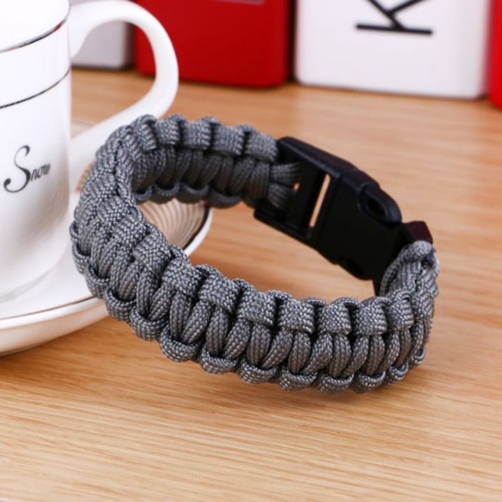【Exclusive】 Mutil Colors New Outdoor Camping Survival Paracord Bracelet For Hiking Buckle Wristband Bangles Women Male Jewelry Gift