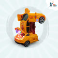 Battery Operated Light & Music 360 Degree Rotating Transformer Robot Car TOY. 
