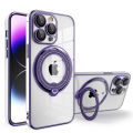 Plating Ring Magnetic Transparent Phone Case For iPhone 15 14 Pro Max 13 12 11 XR XS X 7 8 Plus Magsafe Wireless Charging Cover.
