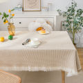 ins style, cotton and linen tablecloth, small round table, light luxury, high-end sense of birthday, long table, Japanese coffee table, cloth dormitory, French. 