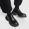 Male Leather Shoes Men 2023 New Chunky Platform Retro Work Shoes Spring Autumn Derby Shoes Highstreet Low Top Man Casual Flats BunnyGarden. 
