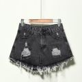 Summer Casual Summer Denim Women Shorts High Waist Fur-lined Leg-openings Plus Sizes S- Short Jeans. 