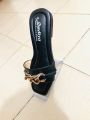 Girls Flat Casual Chain Design Slippers Sandals - Ladies Slim Shoes - Womens Fashionable Slips On- Chain Slipper. 