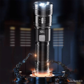 LED Camping Flashlight 1200mAh 10W 800 Lumen USB Rechargeable Tactical Torch with Digital Display ABS.