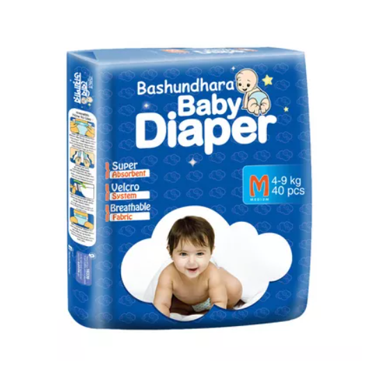 Bashundhara Diapant Baby Diaper M (7-12 kg) 40 pcs