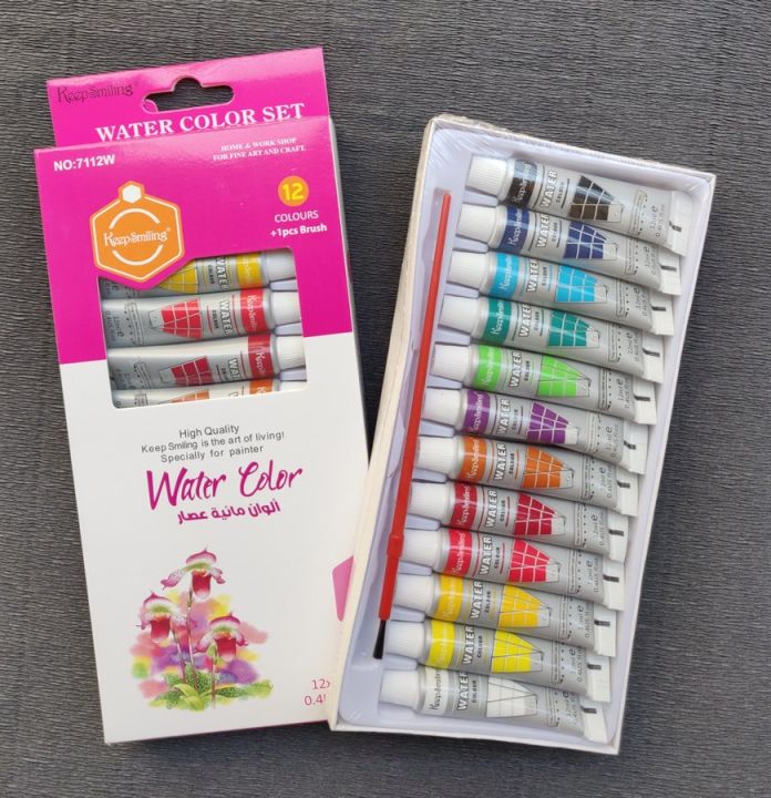 Keep Smiling Water Colour Set (6ML) - 12 Colours