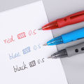3pcs 0.5 Mm Retractable Gel Pen Smooth Writing Red Blue Black Ink Plastic Roller Ball Pens with Soft Grip for Student Office Exam. 
