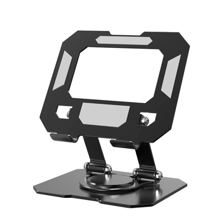 Tab & mobile holder Adjustable Foldable Carbon Steel Tablet Stand 360 Rotation Phone Holder Portable Hollow Heat Dissipation for iPad