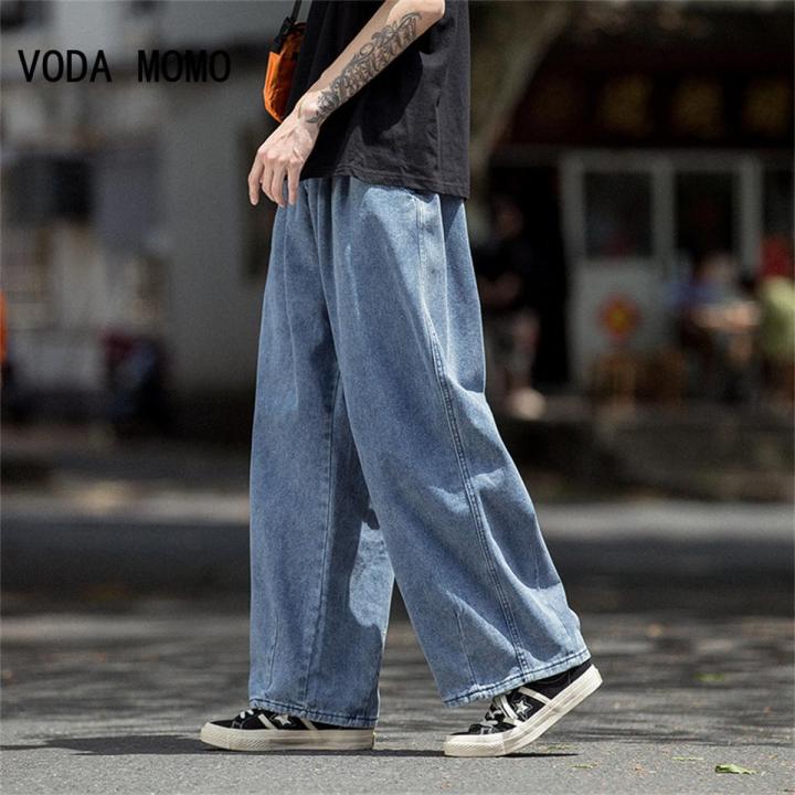 Wide Leg Jeans With Sneakers Men Jeans Wide Leg Denim Cargo Jean