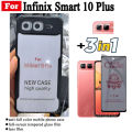 3 in 1 Infinix Smart 10 Plus Shockproof Phone Case for Infinix Smart 10 X6725 Anti Spy Soft Ceramic Matte Privacy Tempered Glass.