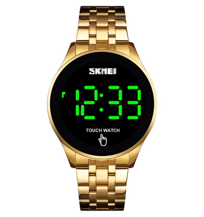 SKMEI 1579 Fashion Touch Screen Stainless Steel Digital Waterproof Casual Watches for Male