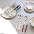 Korean Chopsticks Dessert Spoon Flatware Stainless Steel Cutlery Set Sushi Sticks Coffee Tea Spoons Set Portable Dinnerware Set. 