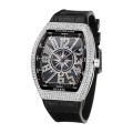 PINTIME /PINTIME Watch Men's Bucket Watch Fashion Full Diamond Full Sky Star Quartz Watch Manufacturer Direct Sales Can be Sent.