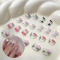 10pcs Kitten Head Hello Kitty Diy Resin Nails Accessories Pink Bow Kt Cat Cartoon Nail Art Sticker Tools Yao Store. 