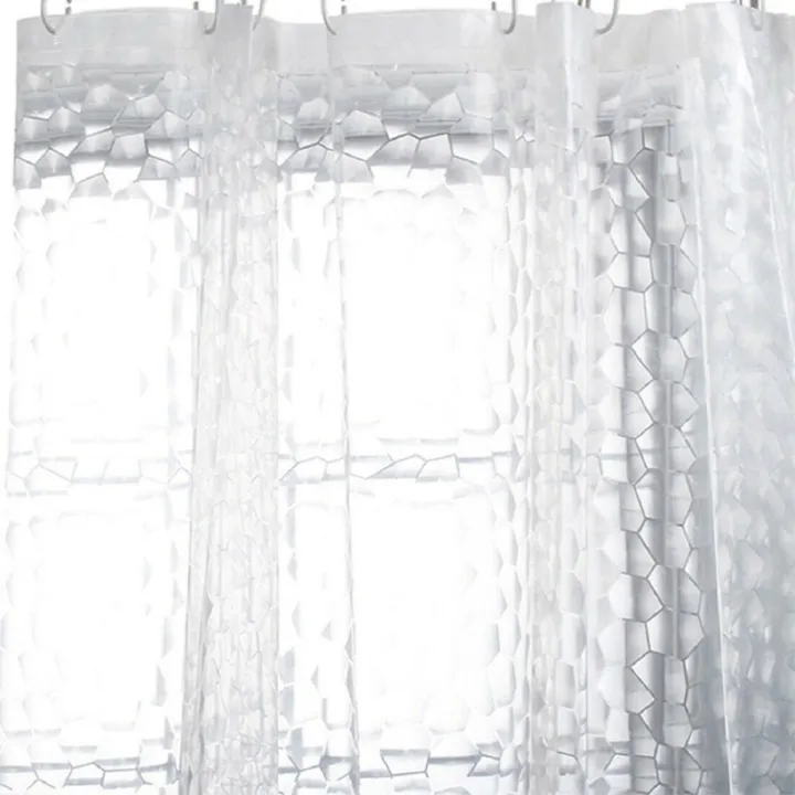 Clear%20EVA%20Shower%20Curtain%20Liner%20Waterproof%20Transparent%203D%20Water%20Square%20Bathroom%20Curtain%20in%2071inch%20x%2079inch,%2012%20Hooks%20-%20Image%207