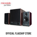 .Microlab FC330BT 2.1 High Fidelity Multimedia Speaker - 2.1 High-Fidelity Multimedia FC-Series Speaker - Output power: 56 Watt (RMS) - Interfaces: Bluetooth, AUX - Body: Wooden Cabinets. 