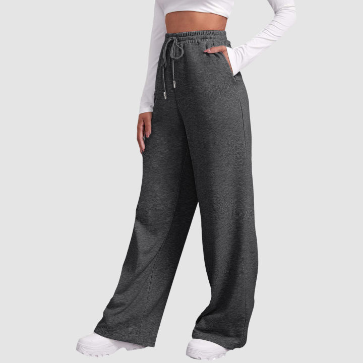 Women%E2%80%99S%20Wide%20Leg%20Sweatpants%20Straight%20Solid%20Color%20Pants%20Sweatpants%20Joggers%20Gym%20Workout%20High%20Waisted%20Yoga%20Pants%20With%20Pockets%20-%20Image%204