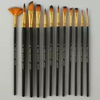 New%2012-Piece%20Black%20Nylon%20Artist%20Brush%20Set%20for%20Watercolor,%20Acrylic,%20and%20Oil%20Painting%20-%20High-Quality%20Painting%20Tools%20-%20Image%202