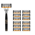 Cross-Border Generation Hair Orange Six-layer Manual Razor Xiangyun Metal Handle Multi-package Combination Sales. 
