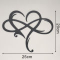 Wall Art Infinity Symbol Large Heart Shaped Steel Sculpture.
