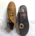 SHOES BROWN ANKEL BOOTS FOR MEN SOFT PU LEATHER AND LACE UP WITH RUBBER SOOL..