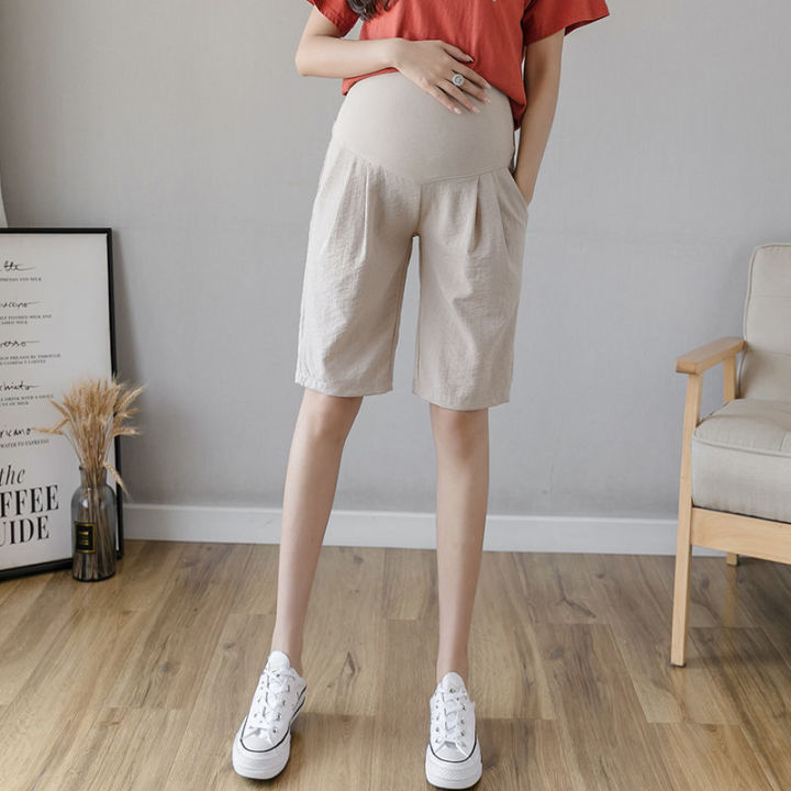 1/2%20Length%20Thin%20Cotton%20Linen%20Maternity%20Pants%20Summer%20Fashion%20Shorts%20Clothes%20For%20Pregnant%20Women%20Casual%20Belly%20Pregnancy%20Trousers%20-%20Image%205