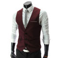 Business Vest Three Buttons Solid Color Men Formal Business Vest. 