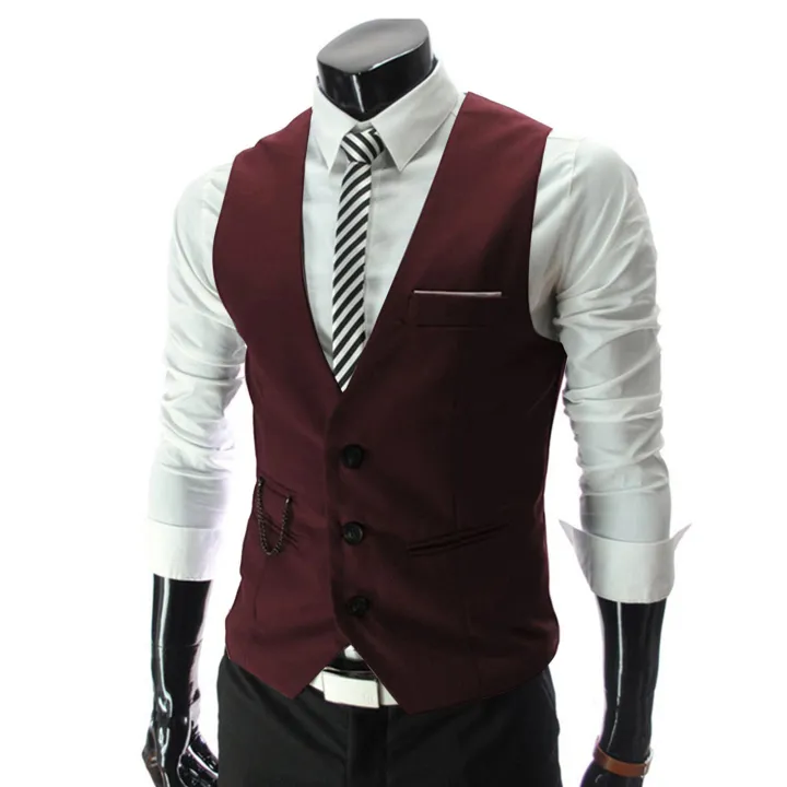 Business%20Vest%20Three%20Buttons%20Solid%20Color%20Men%20Formal%20Business%20Vest%20-%20Image%202