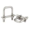 2Sets Durable 304 Stainless Steel Square Clamp With Baffle Right Angle U-bolt Pipe U-clamp Screw M6 Squa Bolt. 