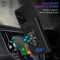 For Redmi Note 13 12 11 Poco X6 M6 Pro Plus 5G 4G Phone Case, Sliding Camera Protective Cover with Ring Frame and Card Bag.