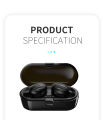 XG-13 TWS Bluetooth Earphone Wireless Headphones V5.0 In-ear Headset Waterproof Noise Reduction Earbuds With LED Power Display with Portability. 